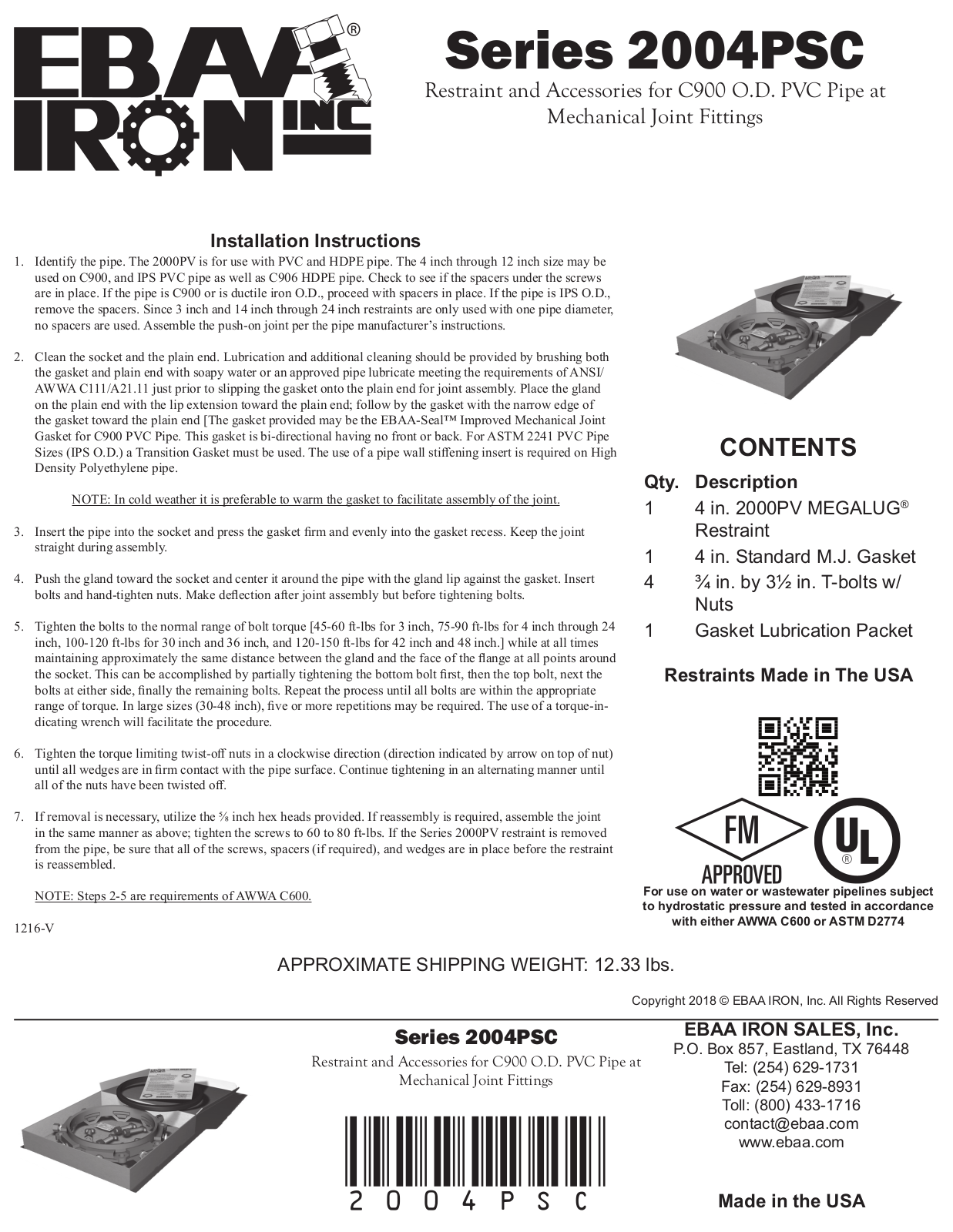 EBAA Iron 2004PSC Installation Manual