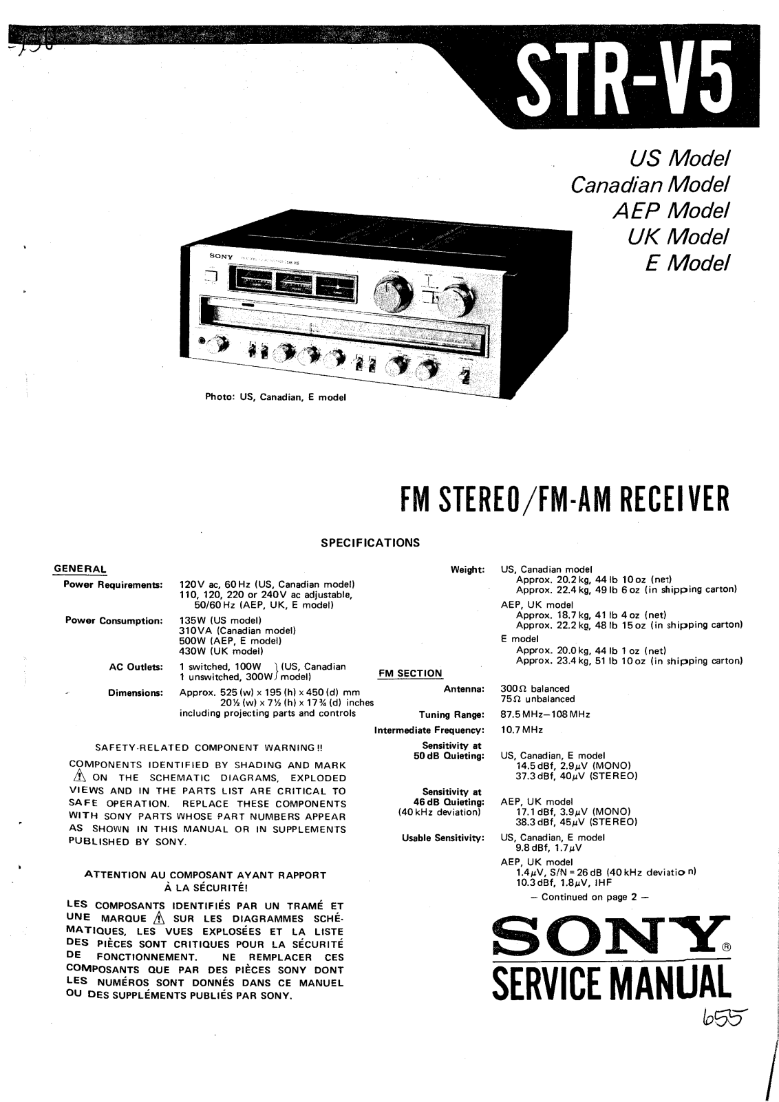 Sony STRV-5 Service manual