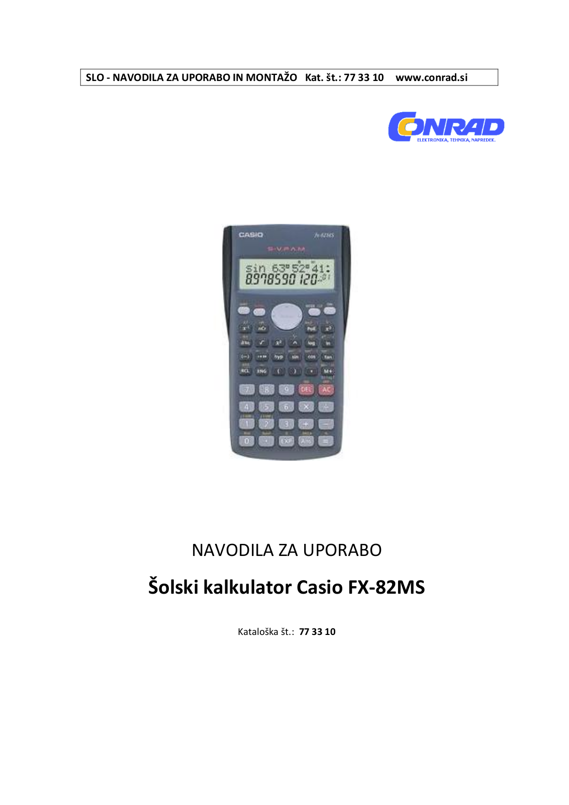 Casio FX-82 MS User guide