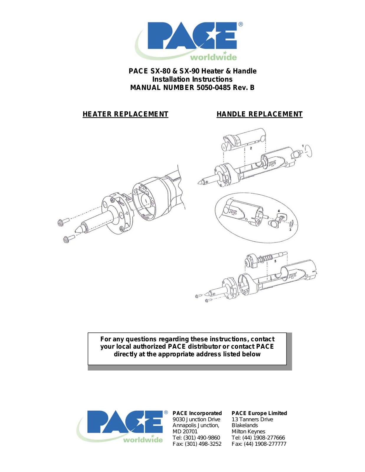 Pace 5050-0485, SX-90 Service Manual