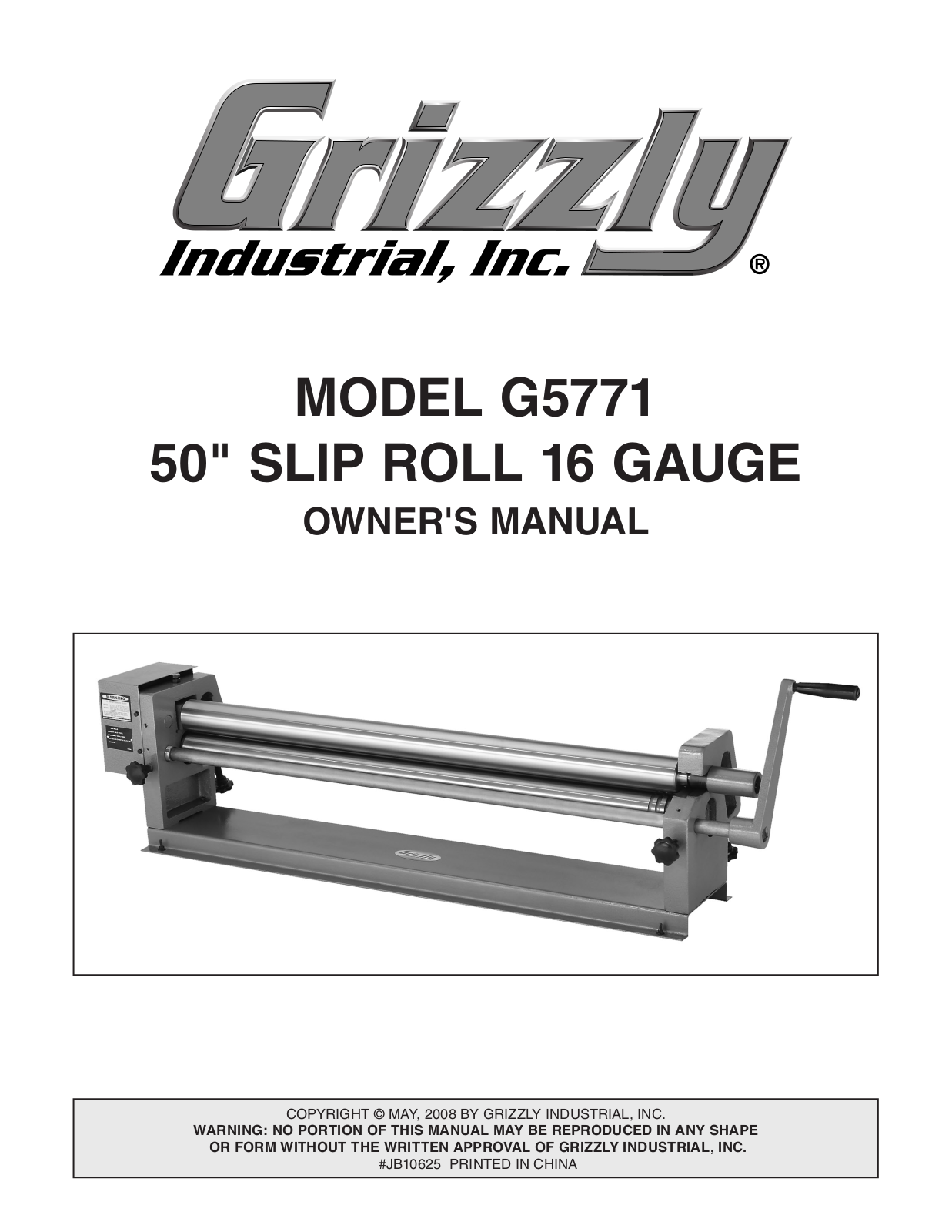 Grizzly G5771 User Manual