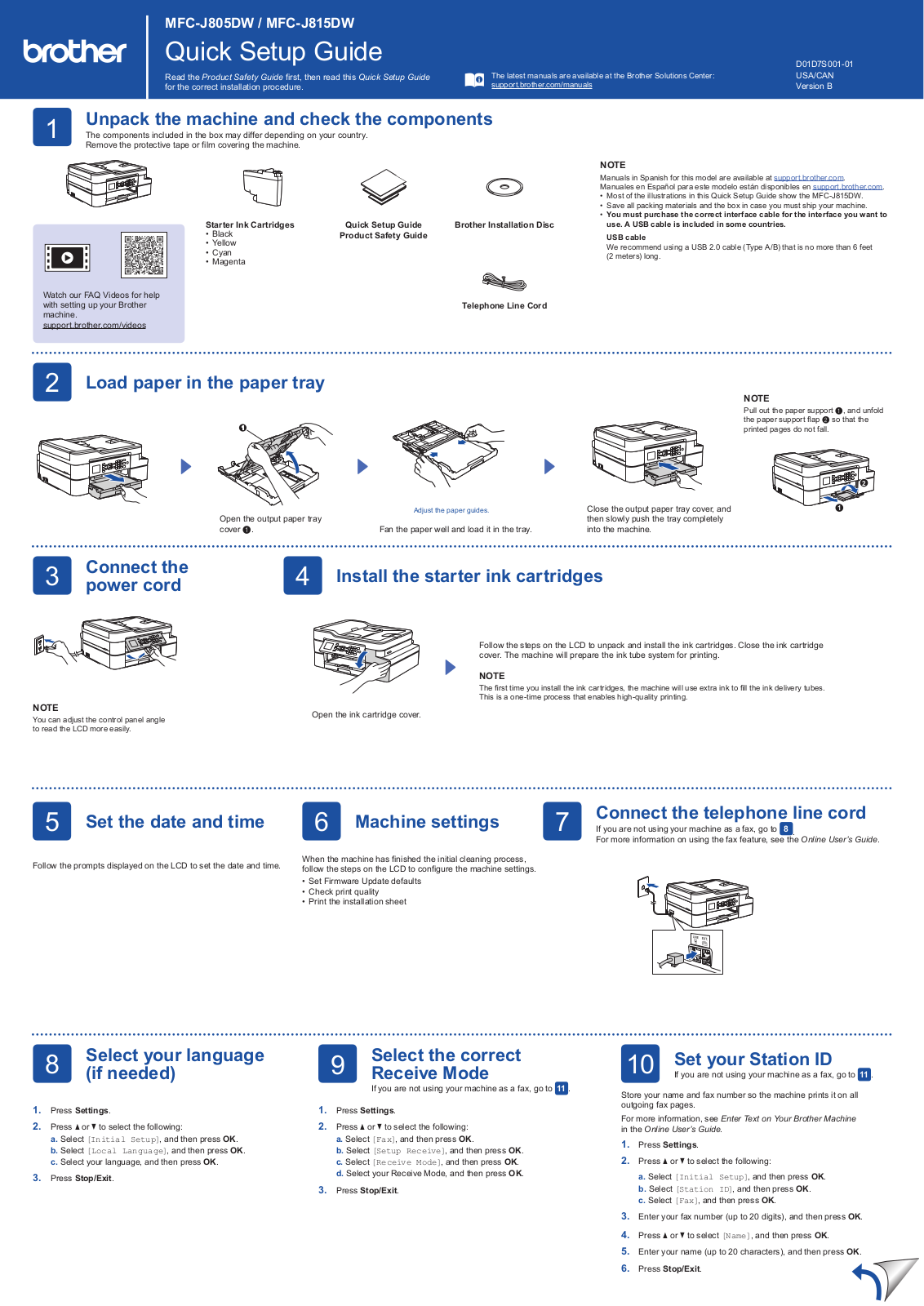Brother MFC-J805DW, MFC-J815DW Setup Guide - ManualMachine.com