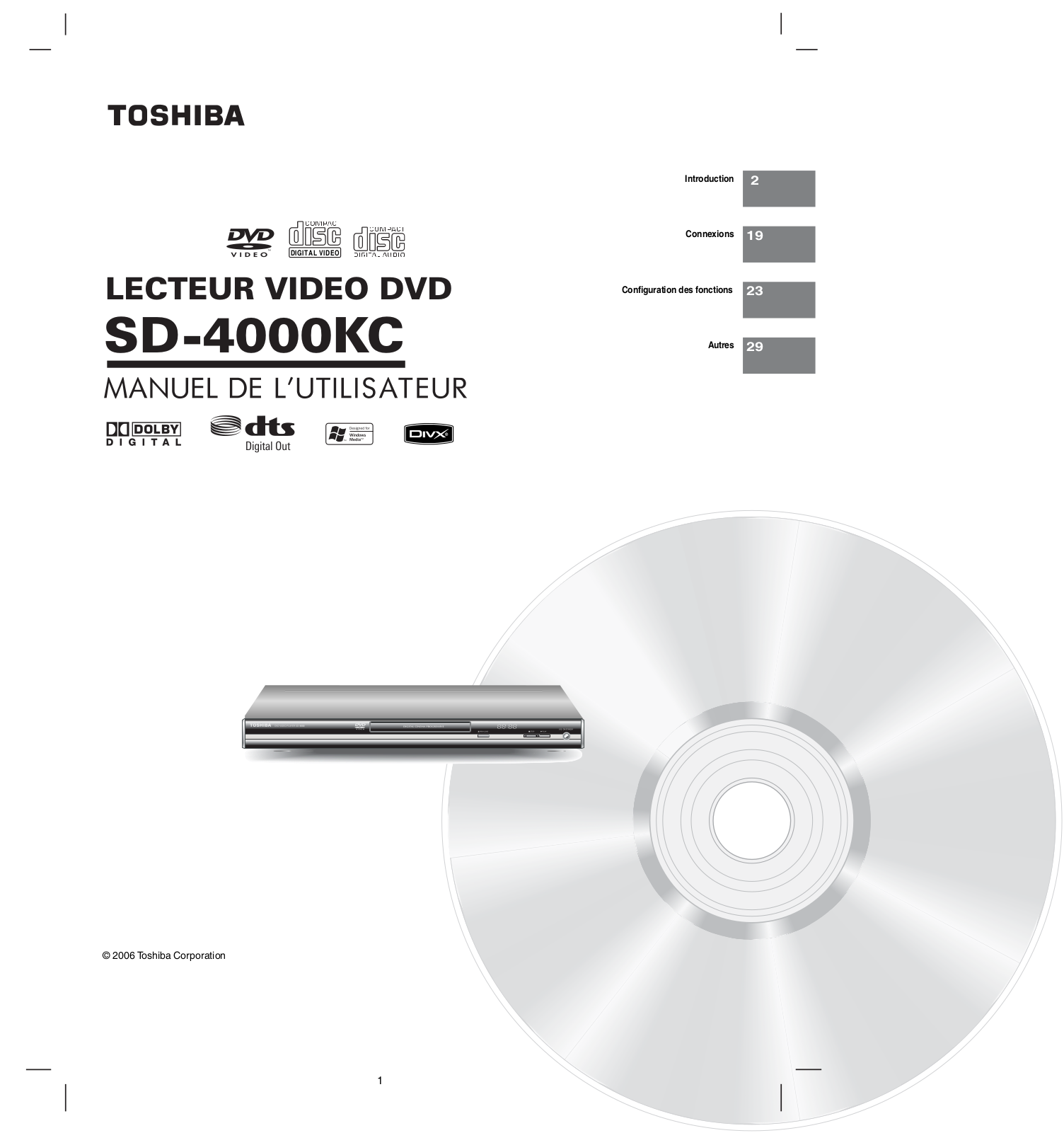 TOSHIBA SD-4000 User Manual