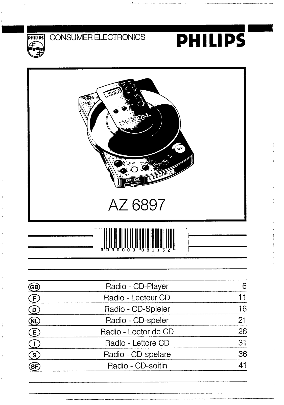 Philips AZ6897 User Manual