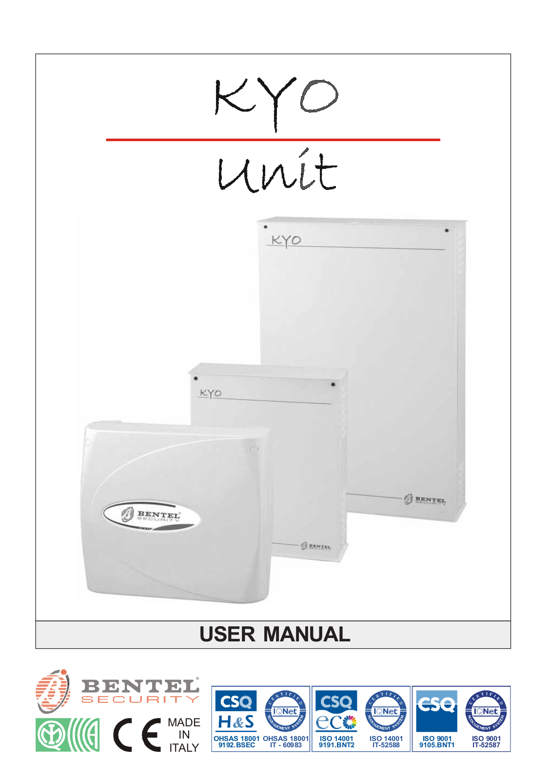 Bentel Security KYO 8P, KYO 8GWP-SW1, KYO 8WP, KYO 32P, KYO 8GWP-SW2 User Manual - ManualMachine.com