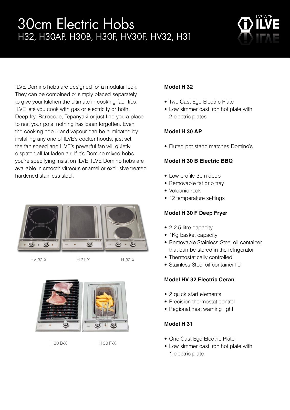 ILVE H30FSS Product Sheet