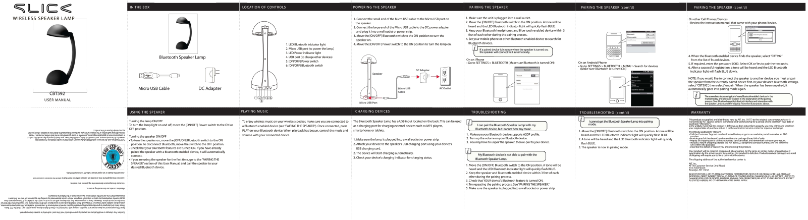 Slick CBT592 User Manual