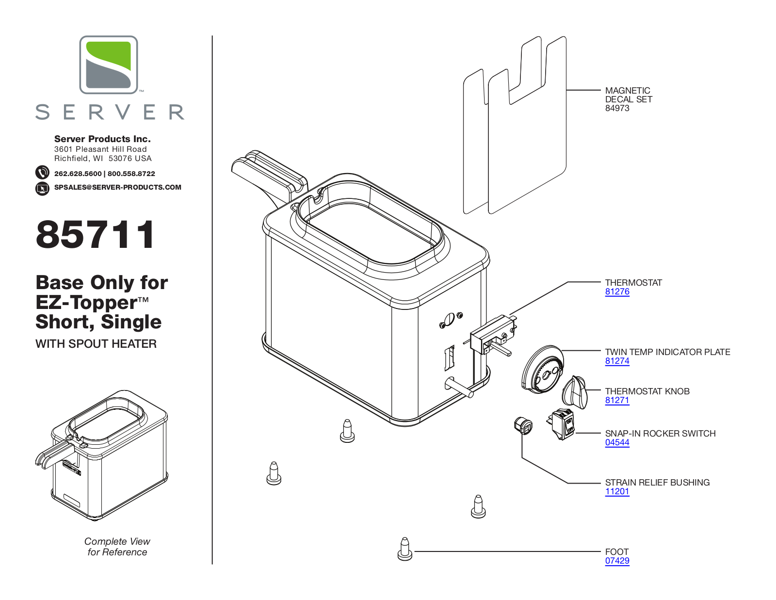 Server 85711 Parts Manual