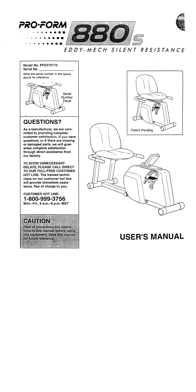 ProForm PFEX70170 User Manual