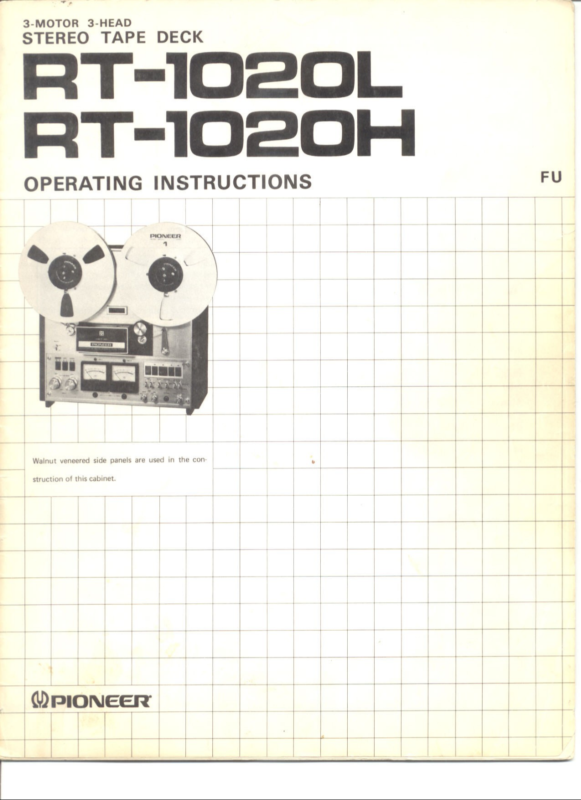 Pioneer RT-1020-H, RT-1020-L Owners manual