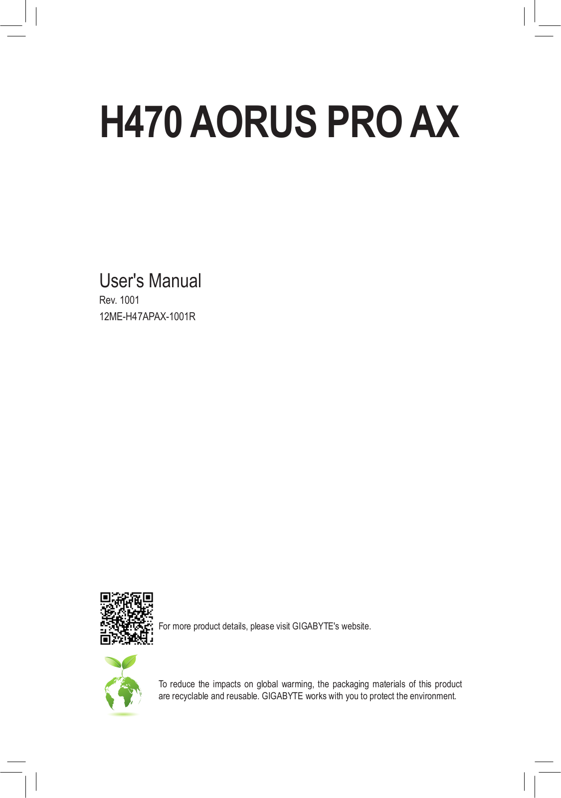 Gigabyte H470 Aorus Pro AX Service Manual