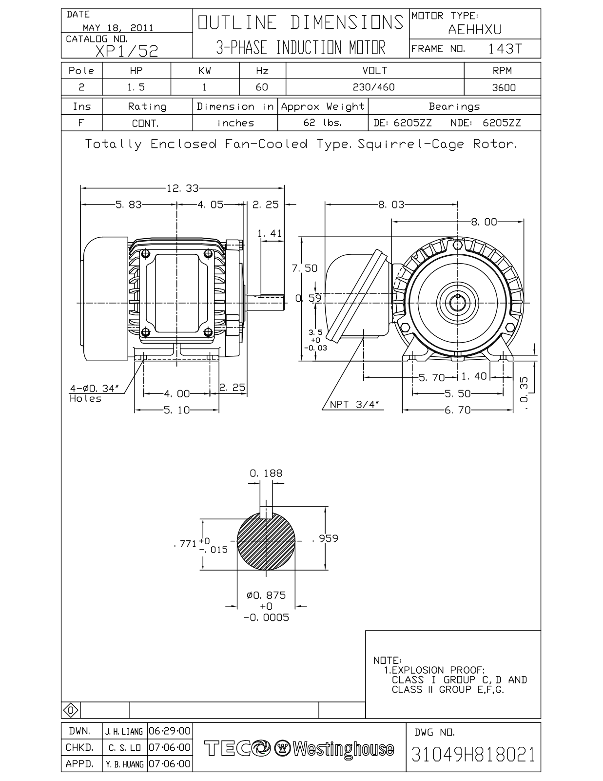 Teco XP1/52 Reference Drawing