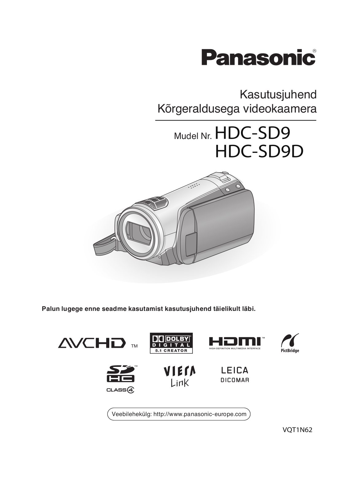 Panasonic HDC-SD9, HDC-SD9D User Manual