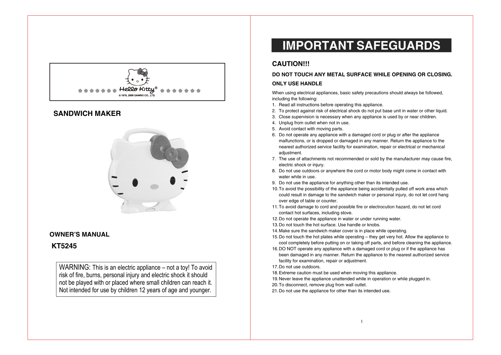 Jensen KT5245A, KT5245 User Manual