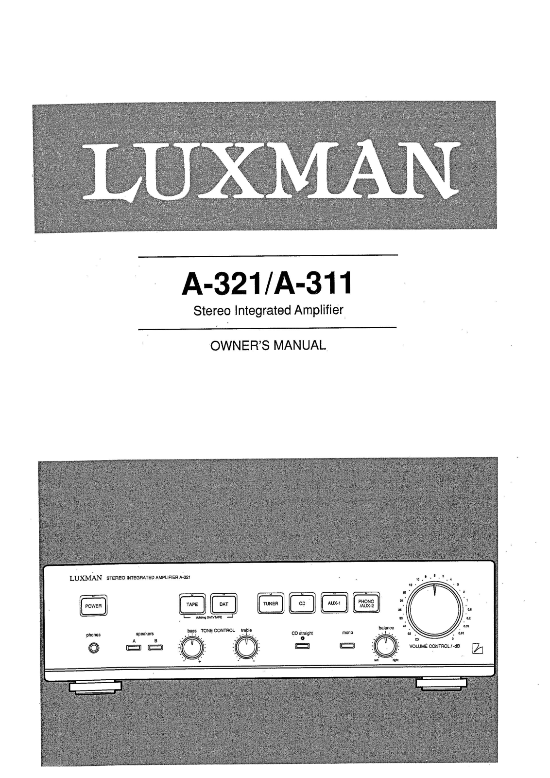 Luxman A-321, A-311 Owners Manual