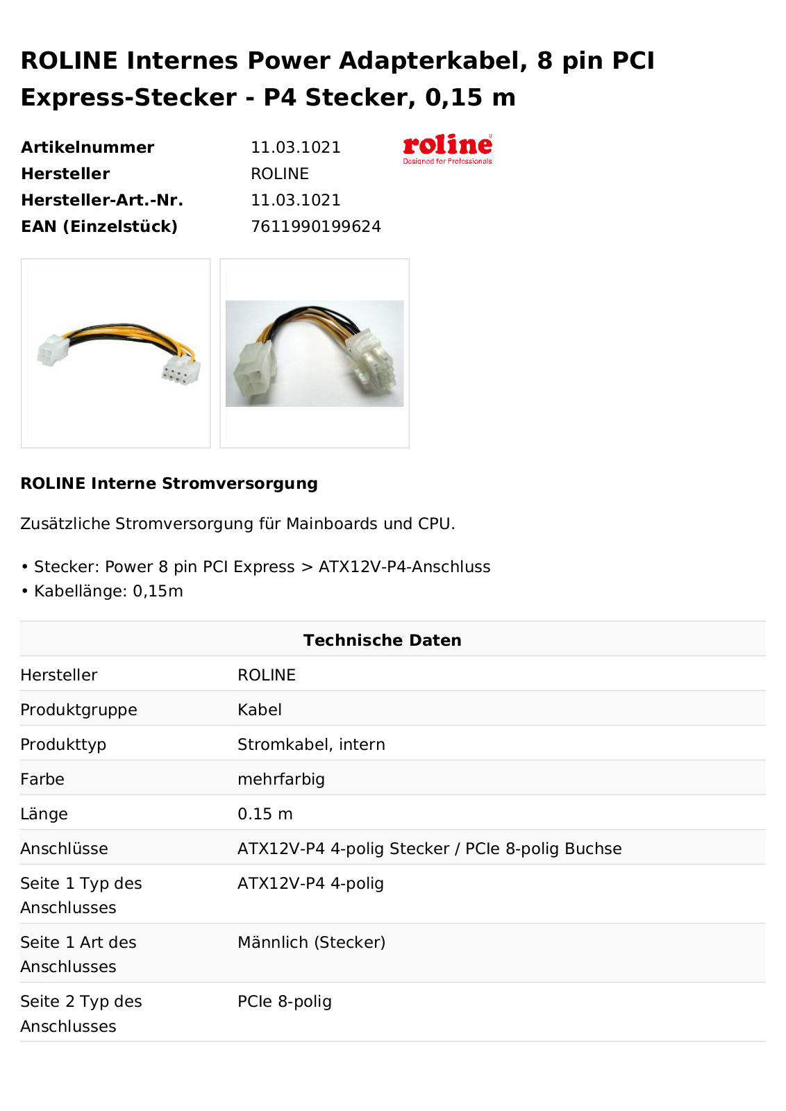 ROLINE 11031021 Datasheet - ManualMachine.com