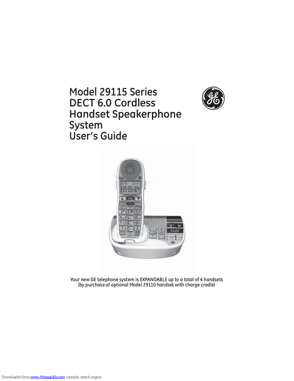 GE 29115AE1 - DECT6.0 Expandable Amplified Cordless Phone, 29115 Series User Manual