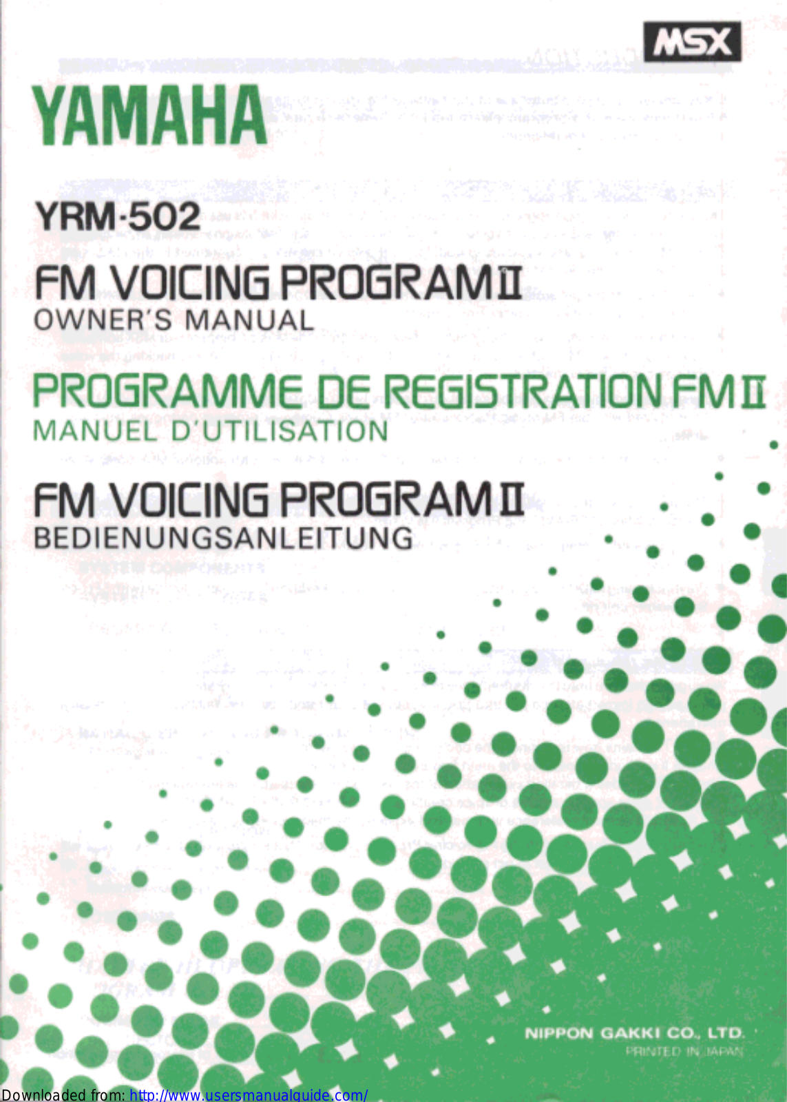 Yamaha Audio YRM-502 User Manual