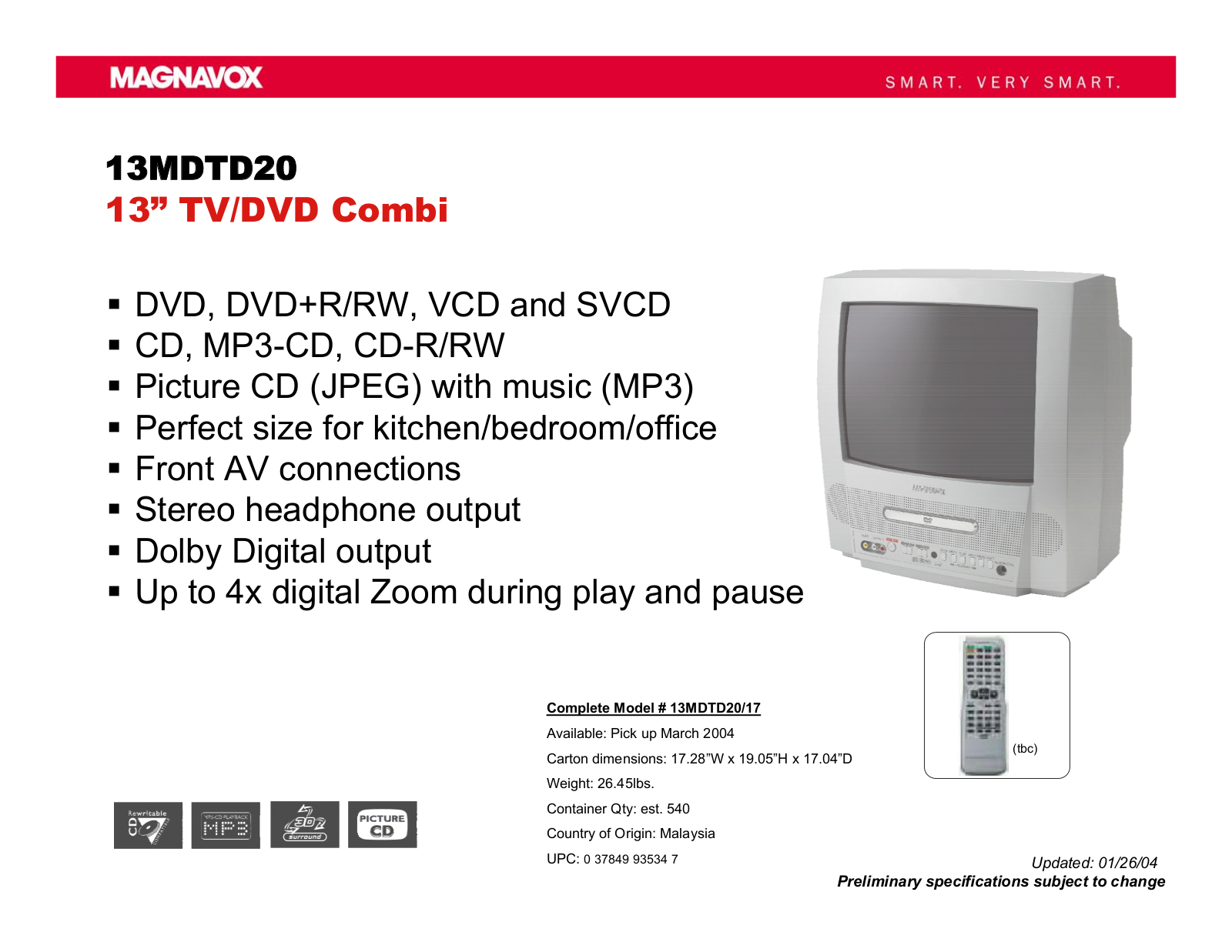 Philips 13MDTD20 User Manual