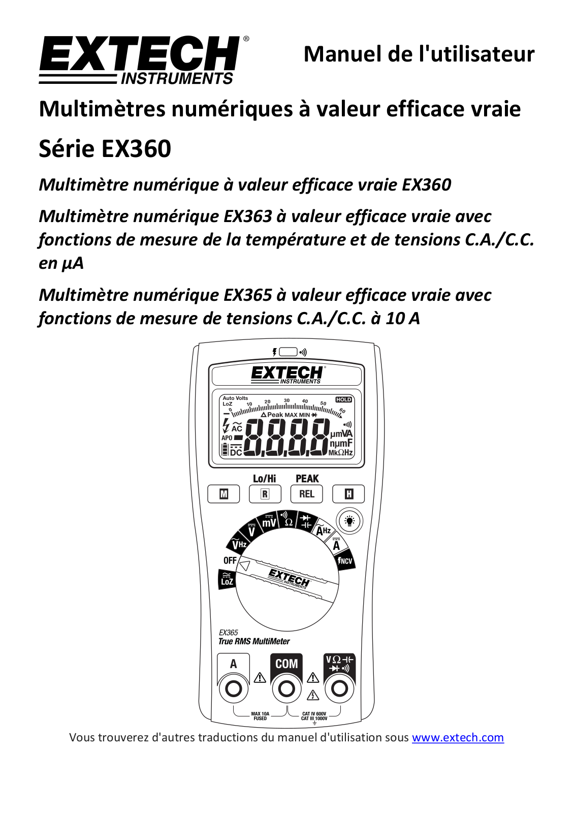 Extech EX360, EX363, EX365 User guide