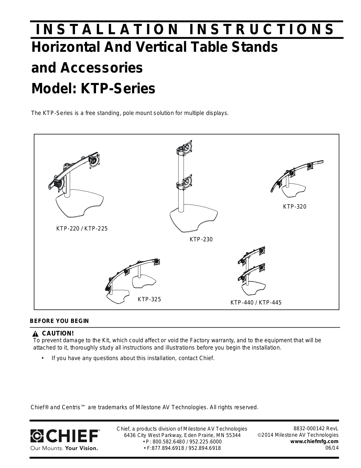 Chief KTP225B Installation Guide