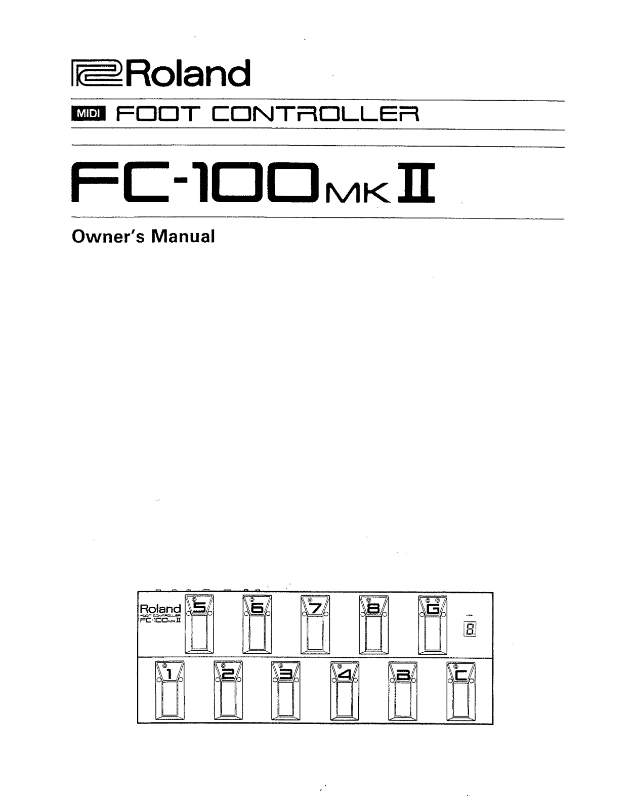 Roland Corporation FC-100 MKII Owner's Manual