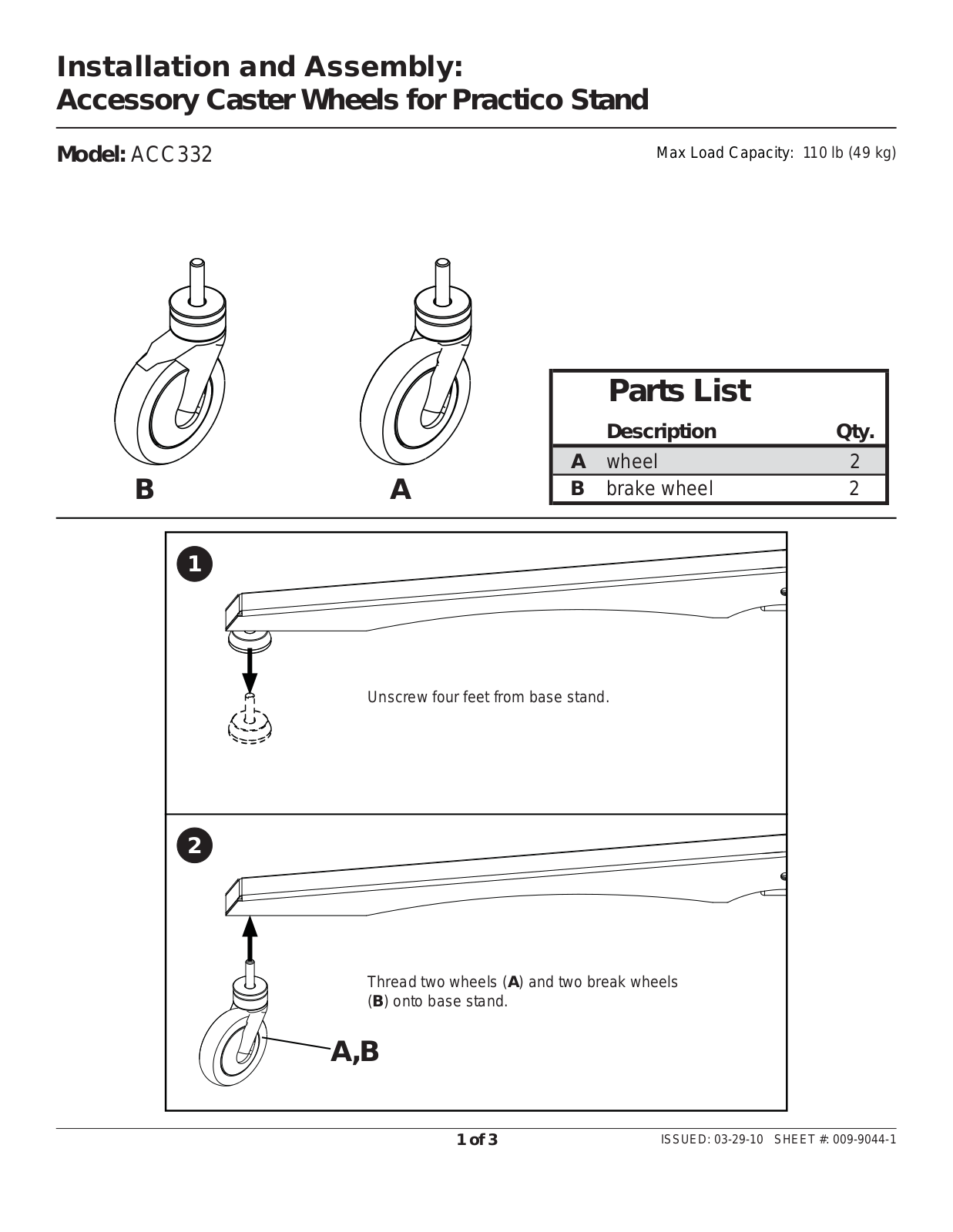 Peerless-AV ACC330 Installation