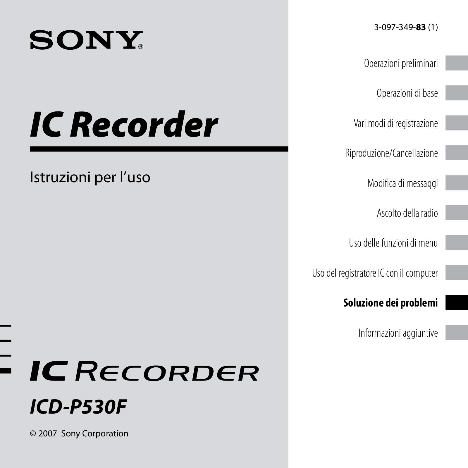 Sony ICD-P530F User Manual