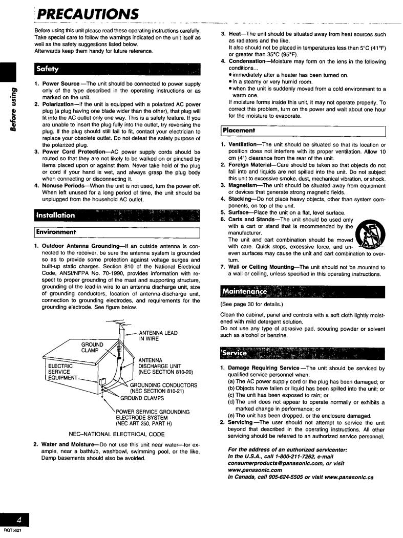 Panasonic SC-AK33, SC-AK12, SAAK12, SA-AK44 User Manual