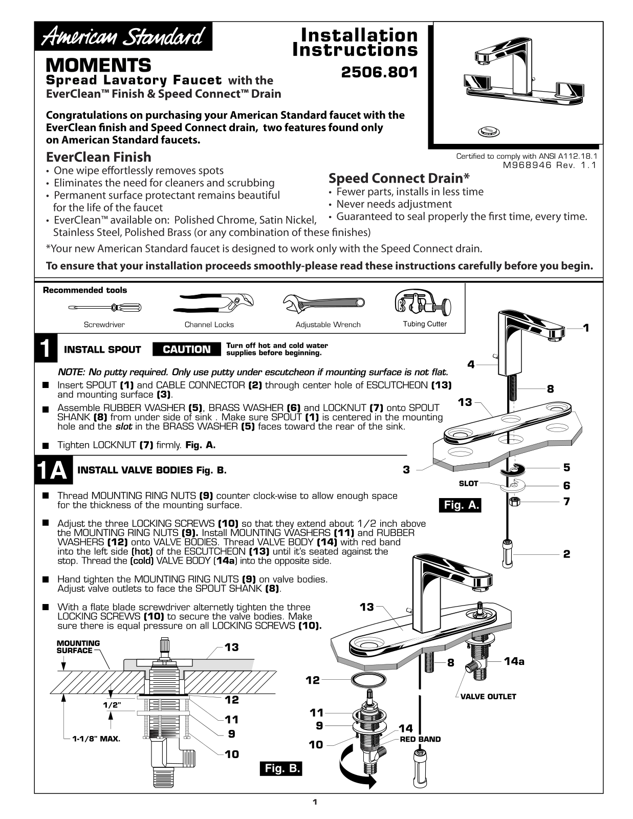 American Standard 2506.801 User Manual