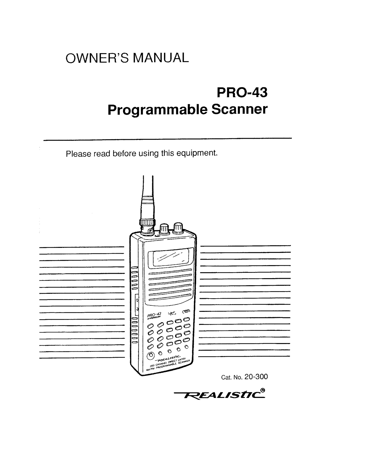 Realistic PRO-43 User Manual