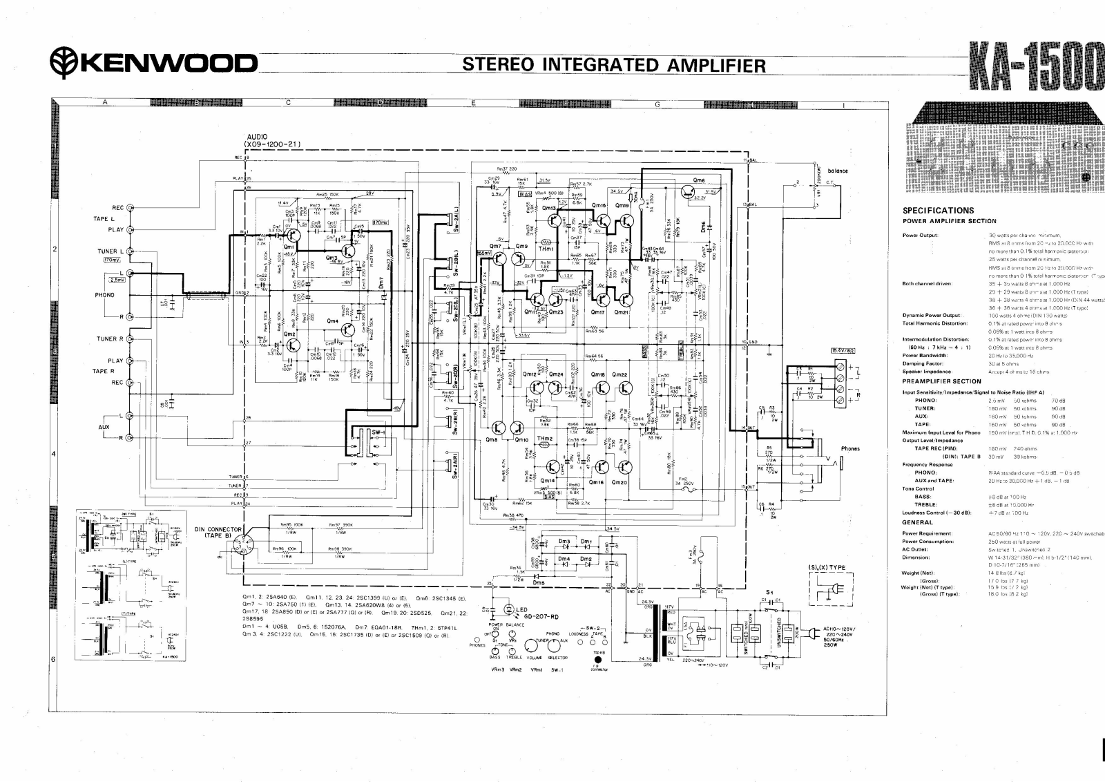 KENWOOD KA 1500 Diagram