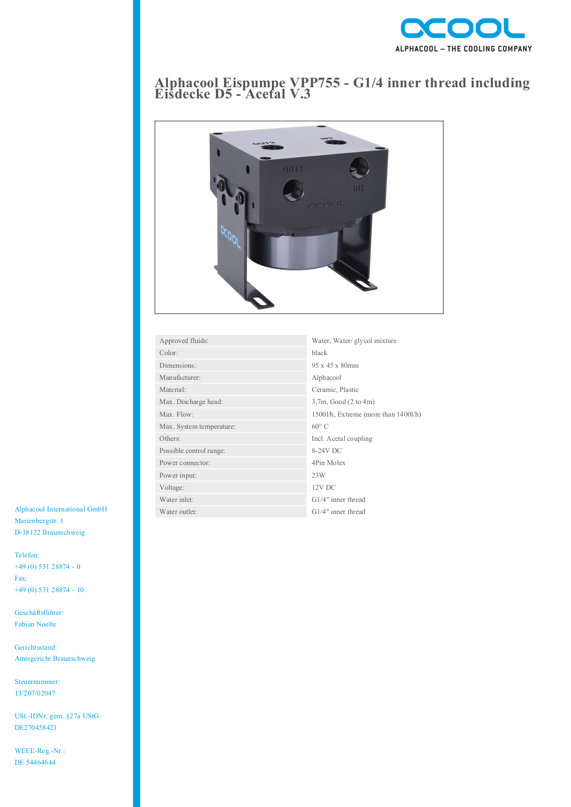 Alphacool VPP755 User Manual - ManualMachine.com