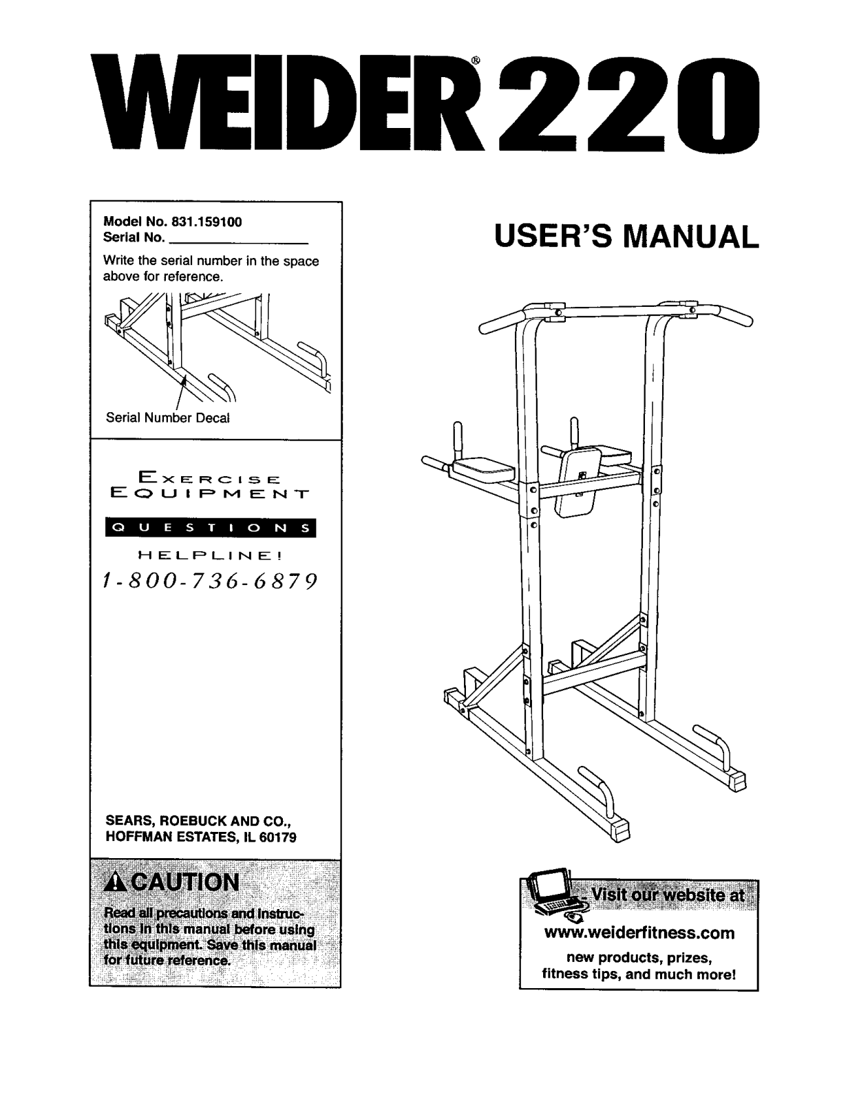 Weider 831.1591 User Manual - ManualMachine.com