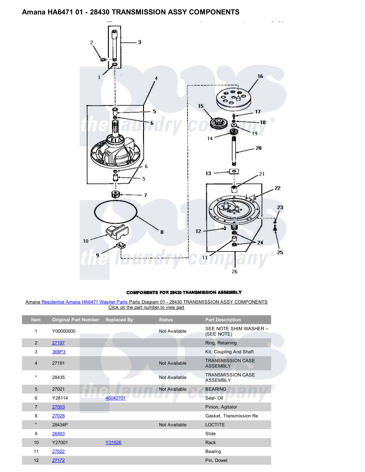 Amana HA6471 Parts Diagram