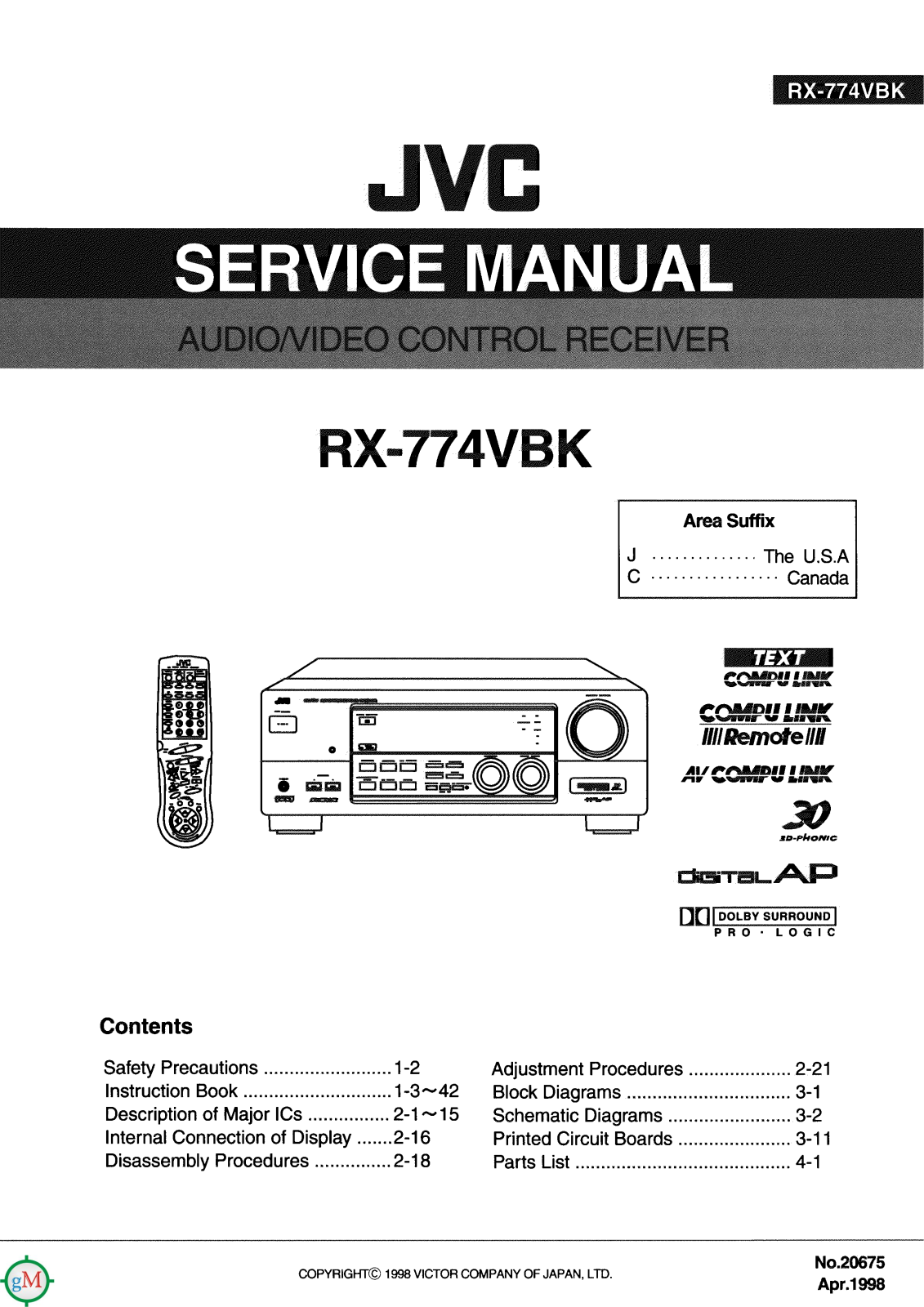 JVC RX-774-VBK Service manual