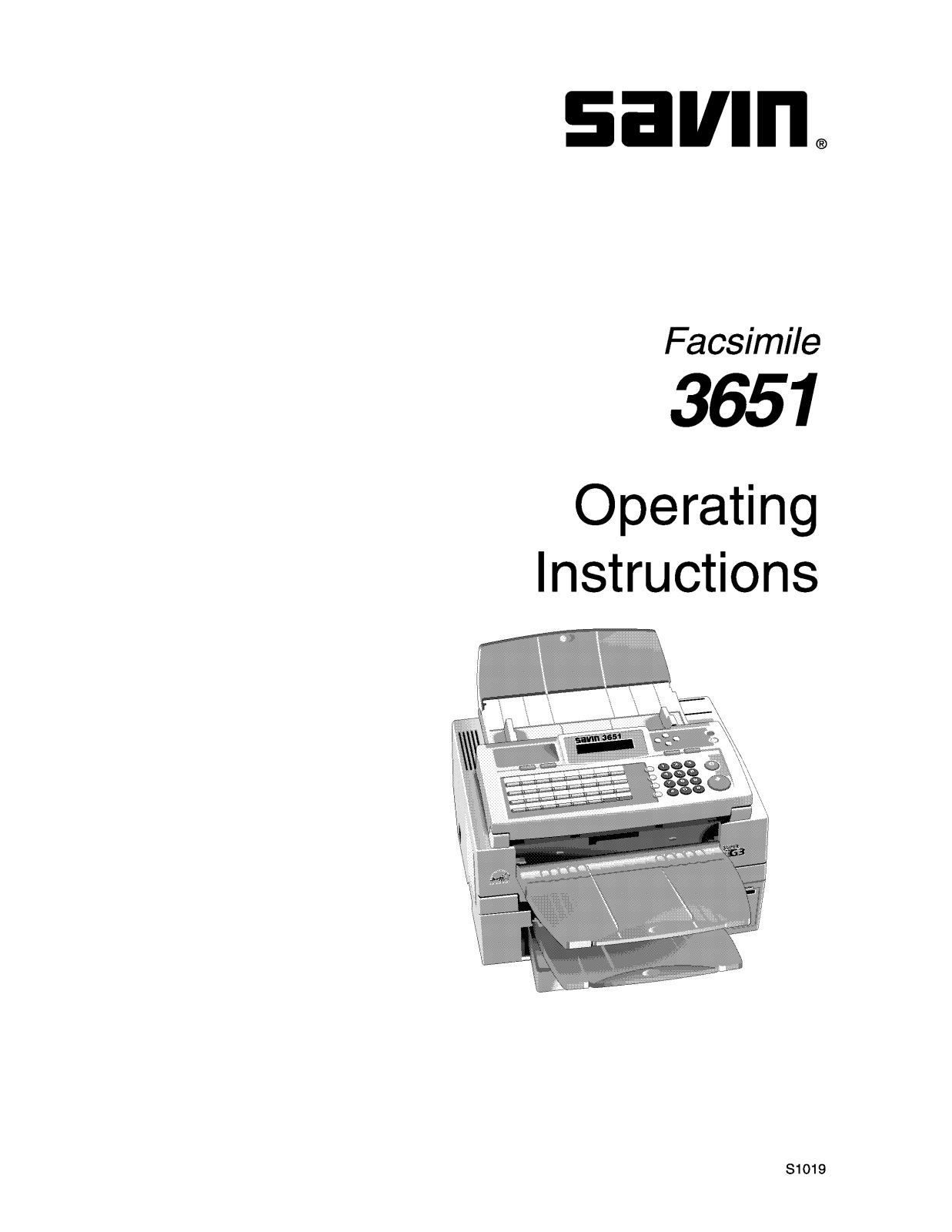 Savin 3651 User Manual