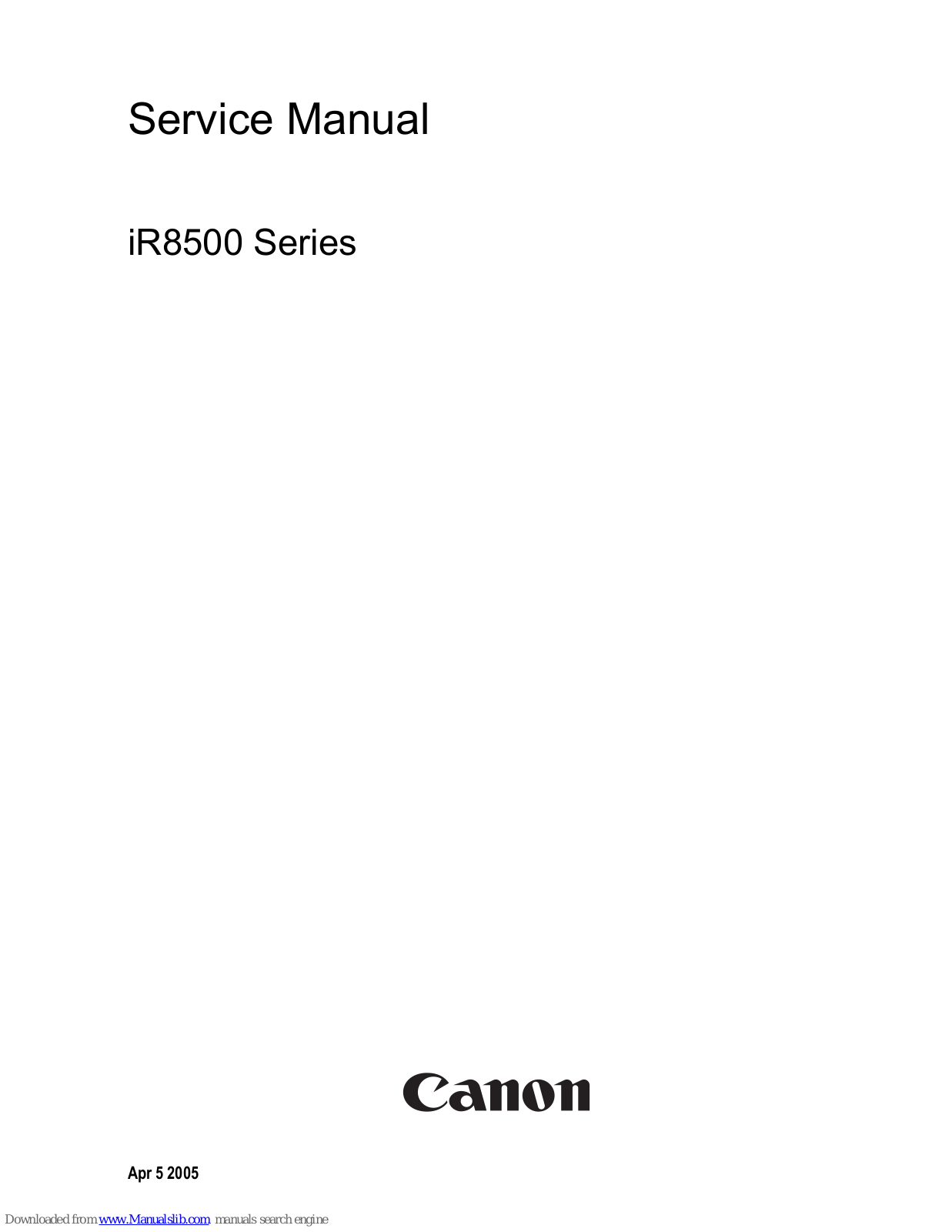 Canon ImageRunner iR8500 Series Service Manual