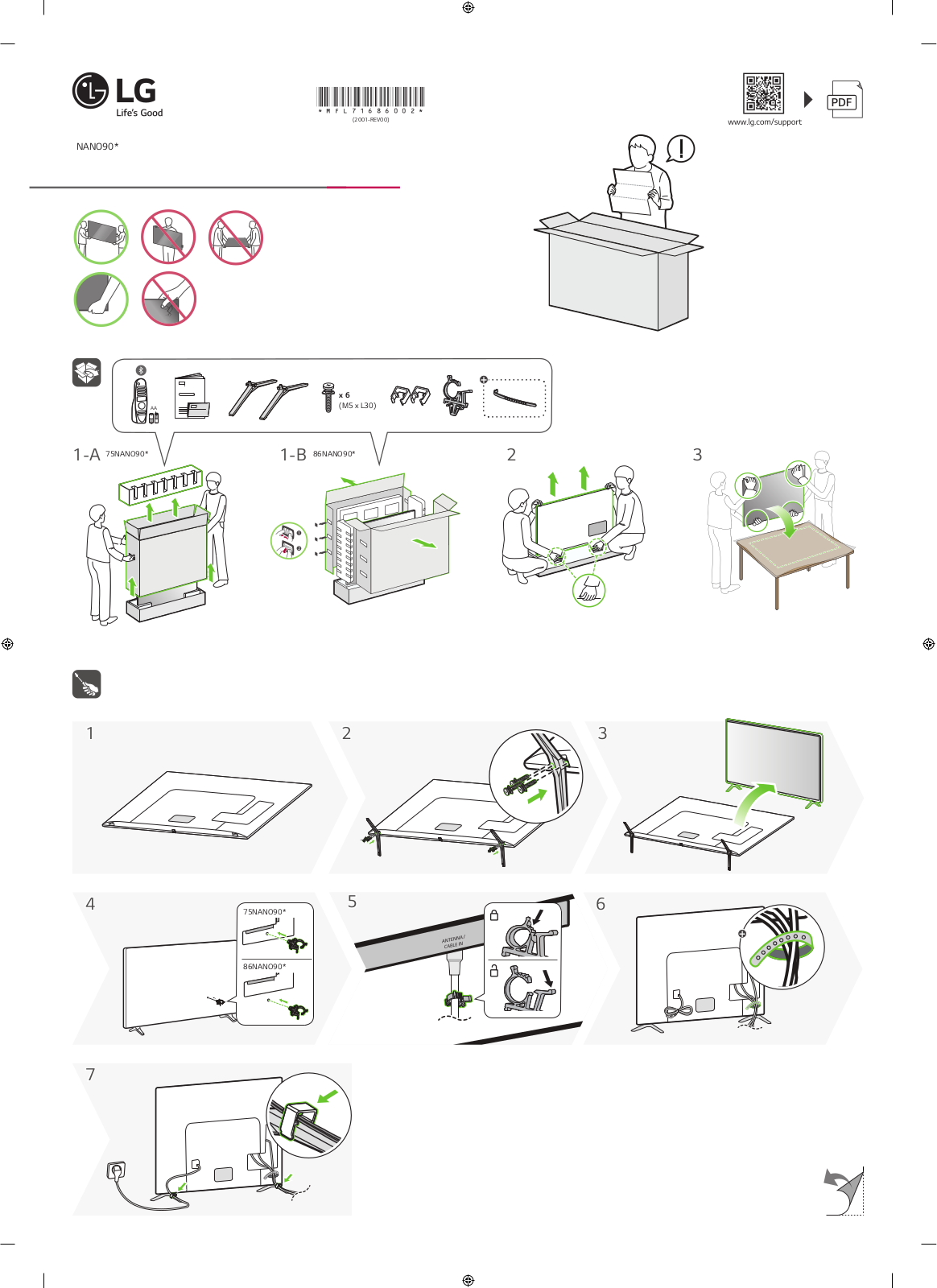 LG 86NANO906NA, 75NANO906NA, 75UM7050PLA, 75NANO903NA Quick Setup Guide