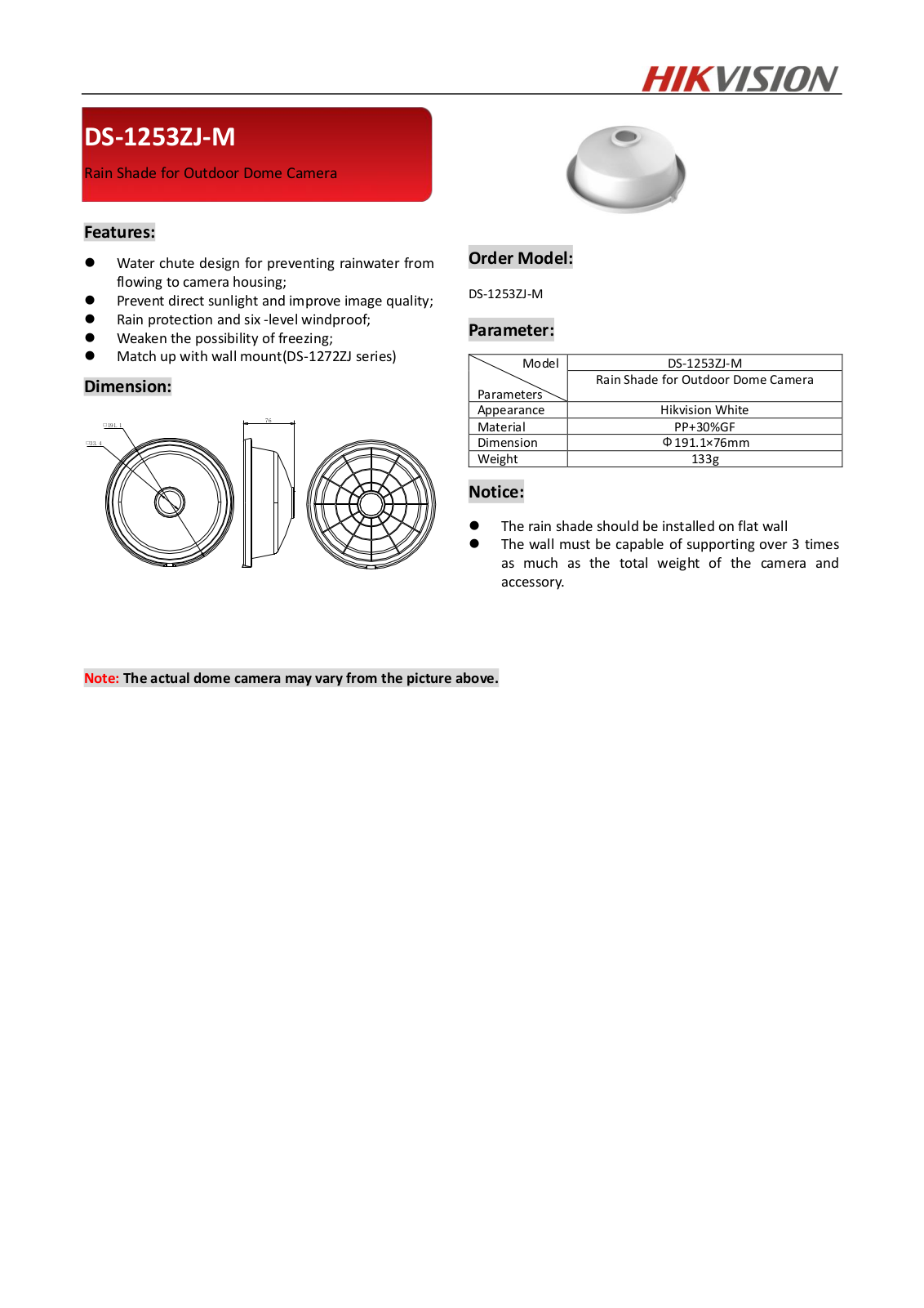 Hikvision DS-1253ZJ-M User Manual