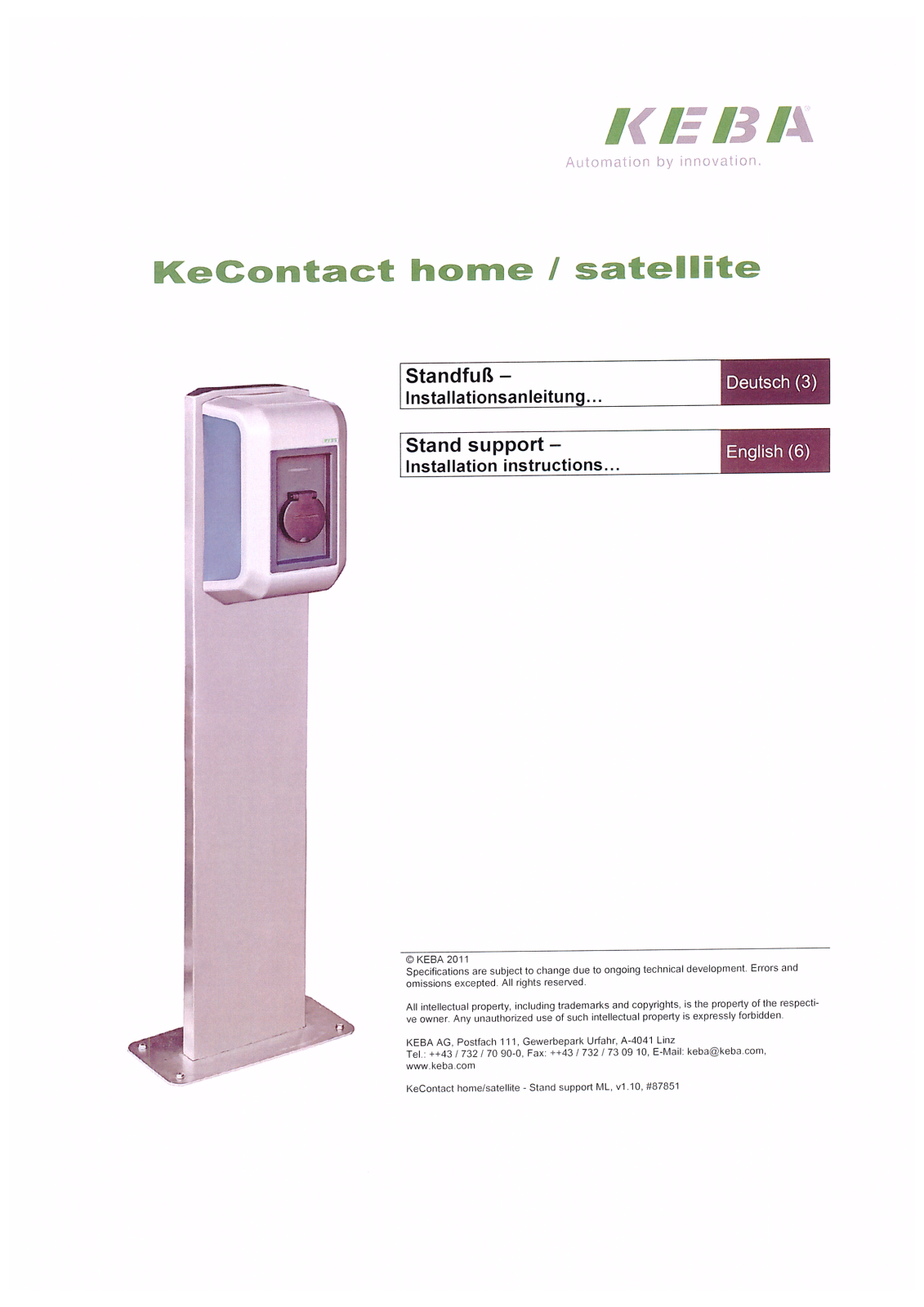 KEBA KeContact home User Manual