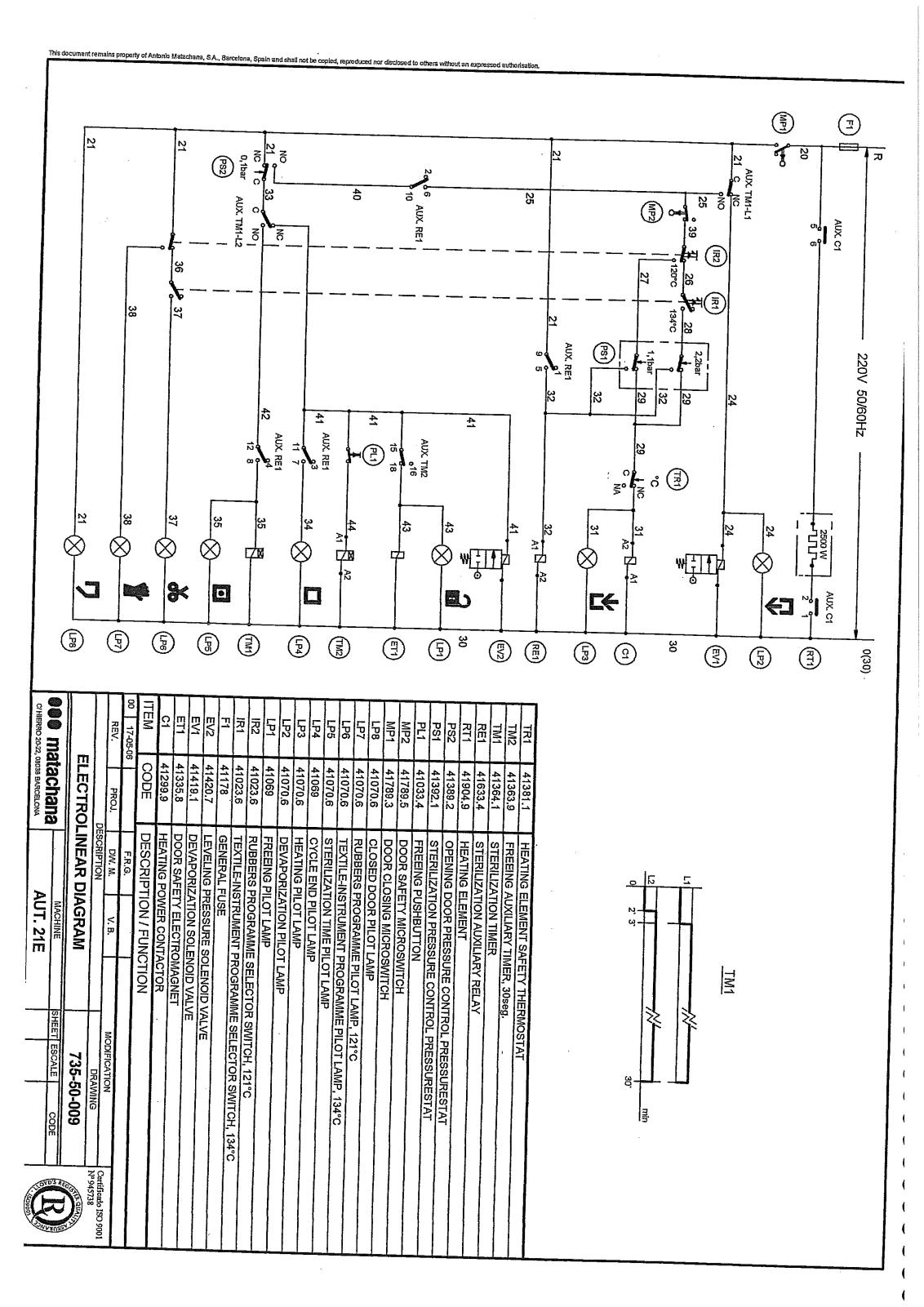 Matachana 21E Circuit diagram