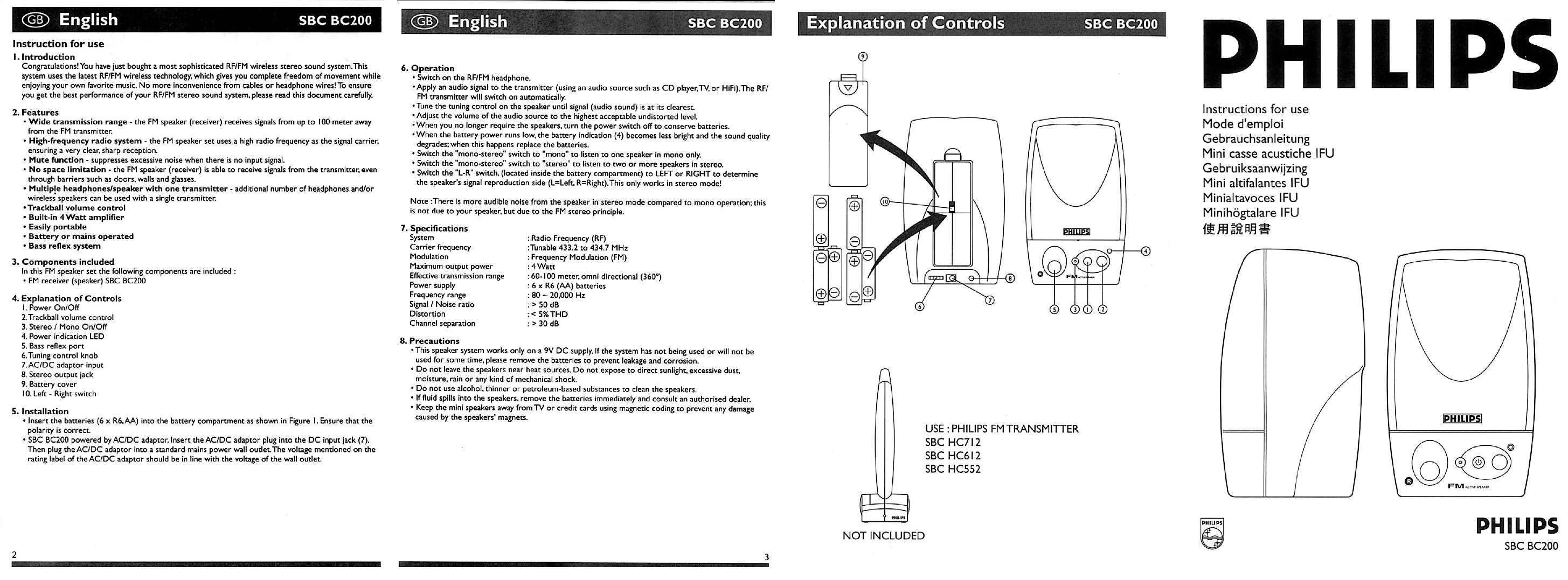 Philips SBC HC552, SBC HC712, SBC HC612, SBC BA200 User Manual