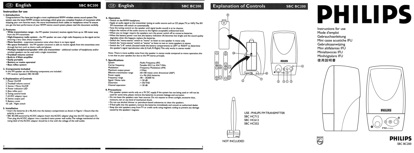 Philips SBC HC552, SBC HC712, SBC HC612, SBC BA200 User Manual