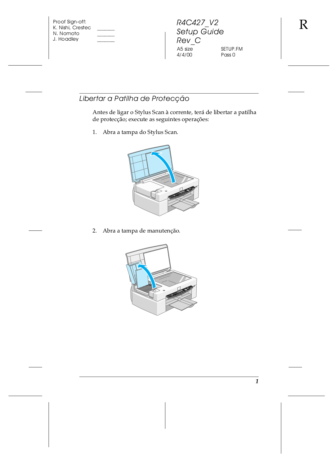 Epson STYLUS SCAN 2500 Setup Manual