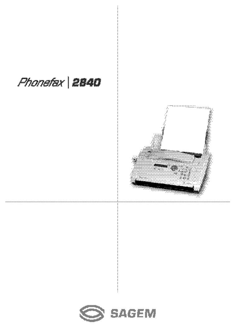 Sagem PHONEFAX 2840 User Manual