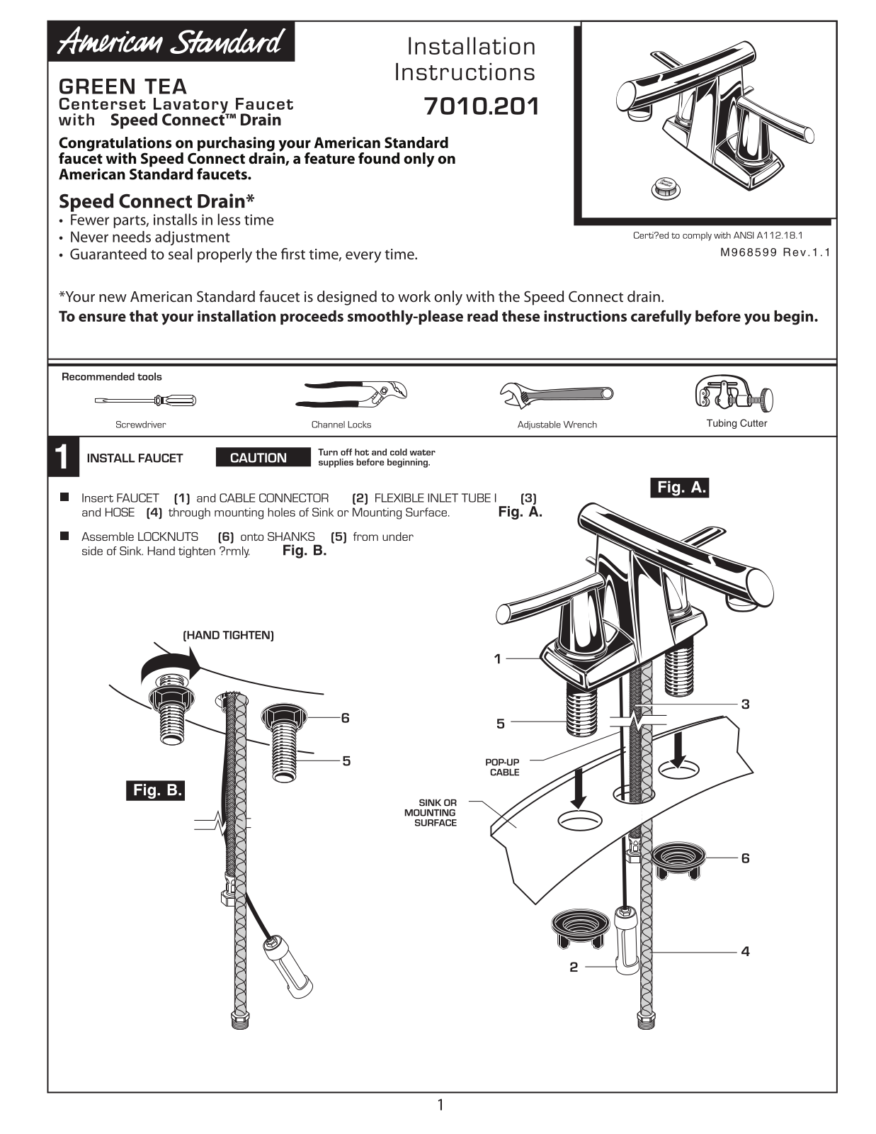 American Standard 7010.201 User Manual