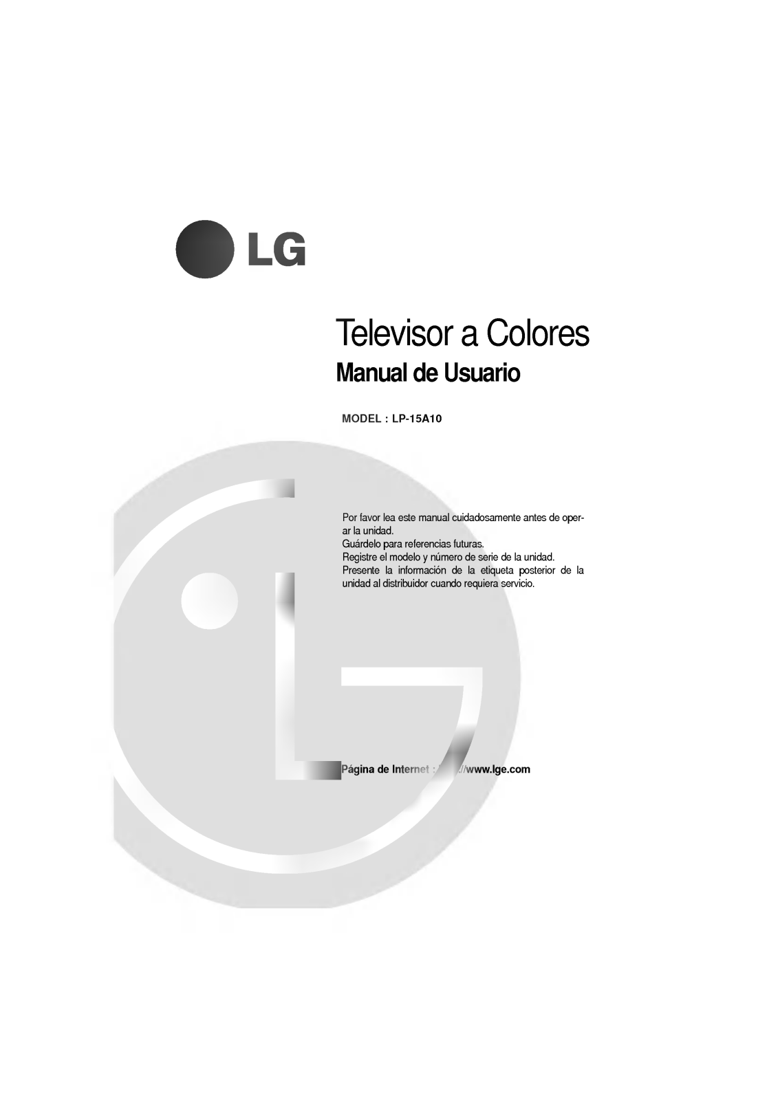 LG LP-15A10 Owner's Manual