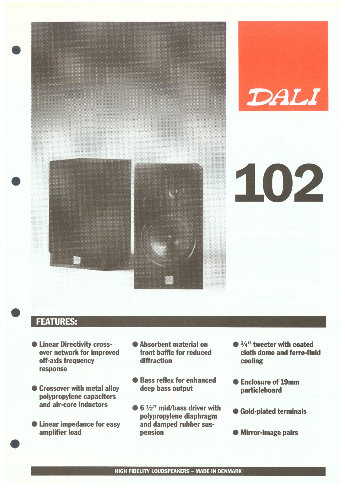 Dali 102 Owners manual