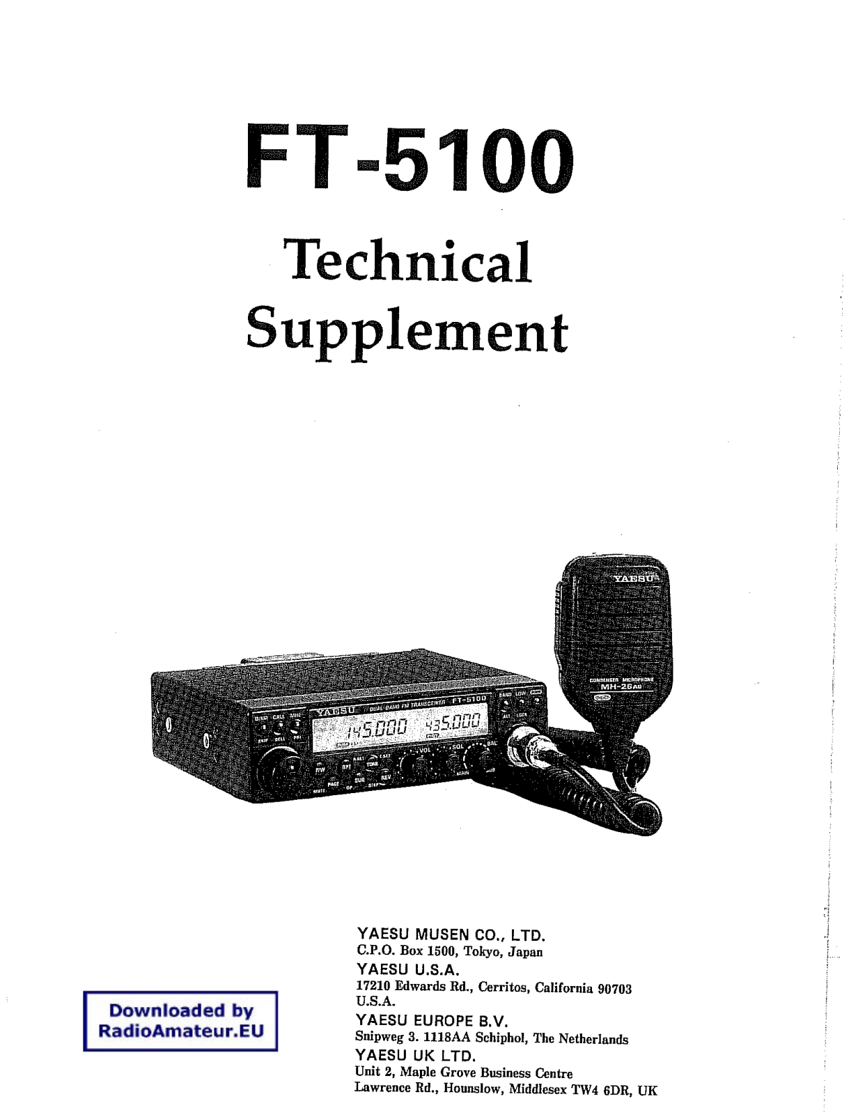 Yaesu ft5100 schematic